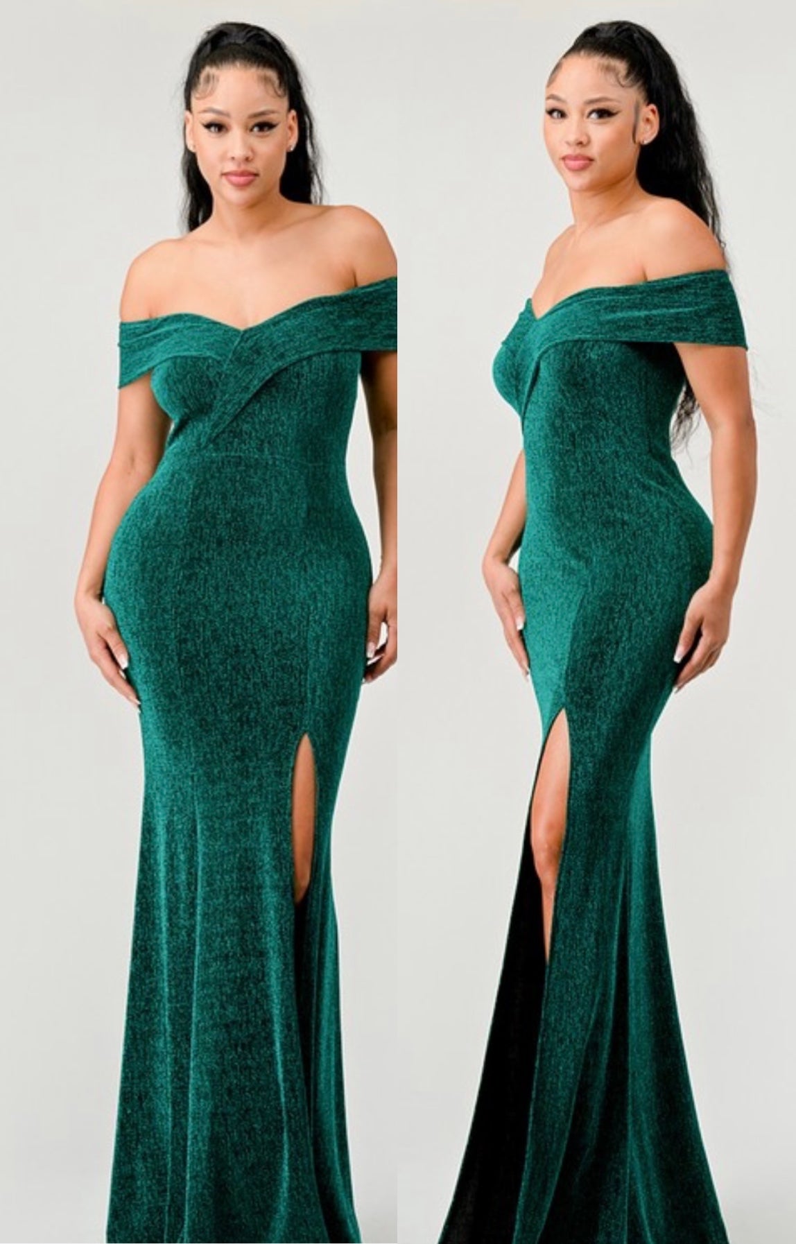 Camila dress- Hunter Green La Patrona Fashion Camila dress- Hunter Green La Patrona Fashion