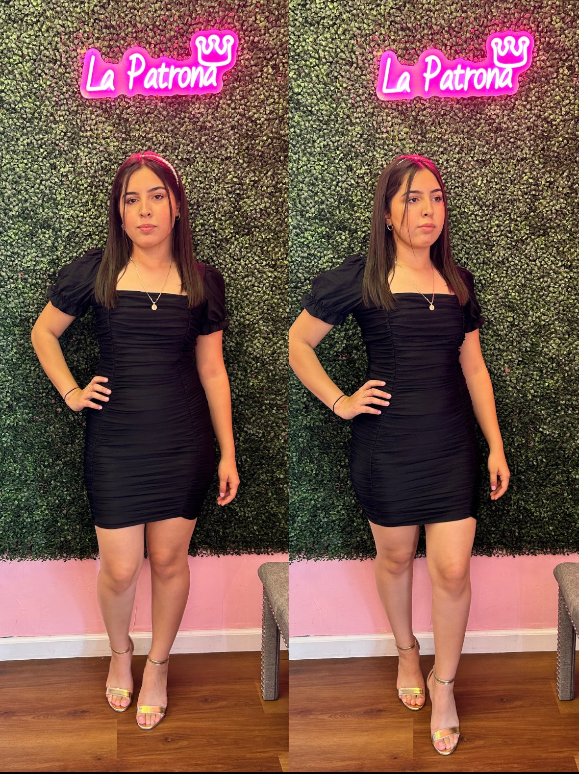 Puff shoulder dress