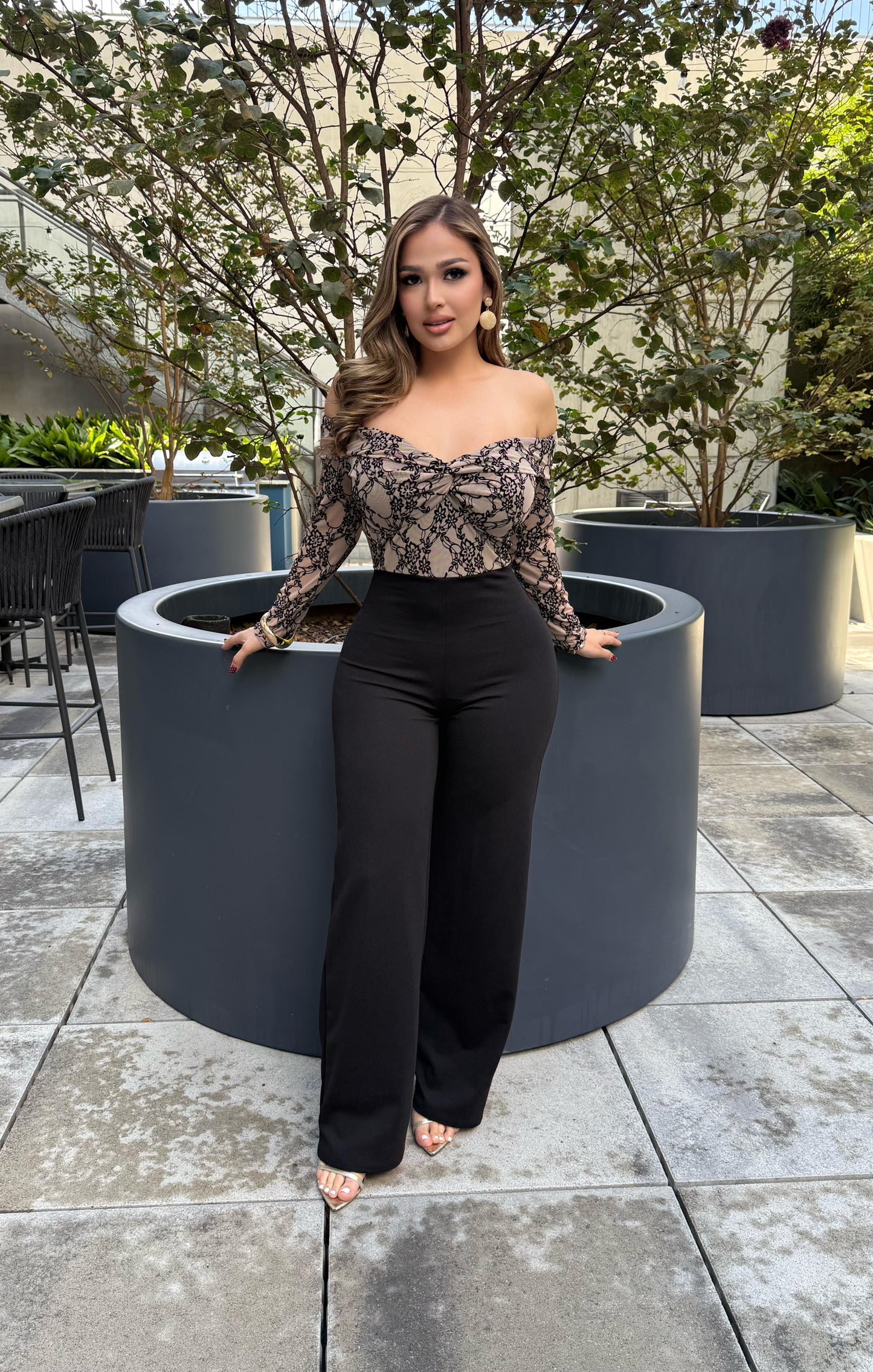 Thalia jumpsuit - Black/dark beige