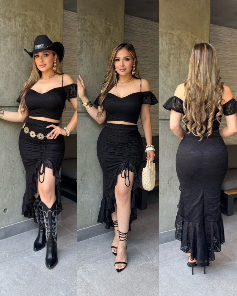 Isabella midi lace dress