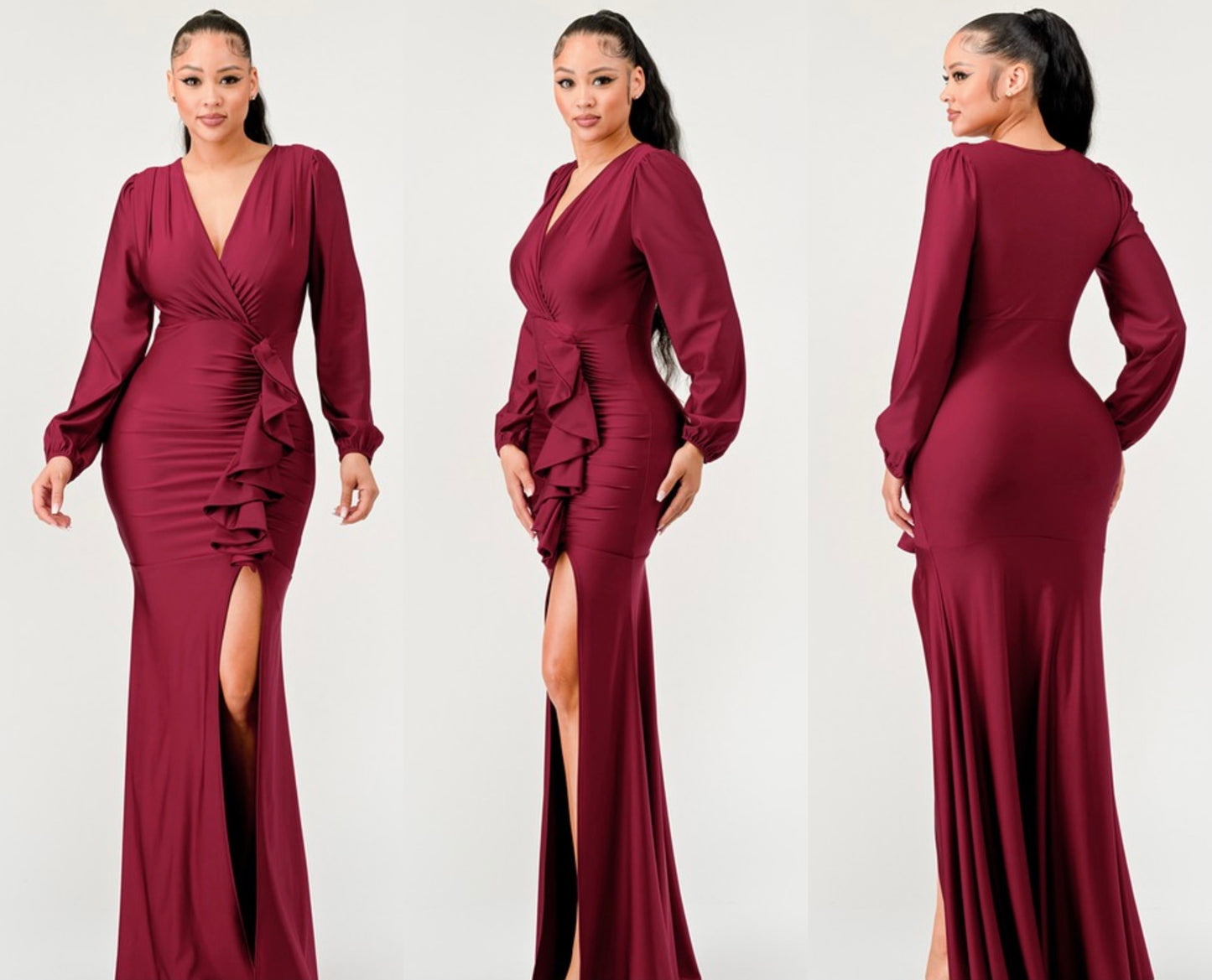 Jazmin long dress - Burgundy