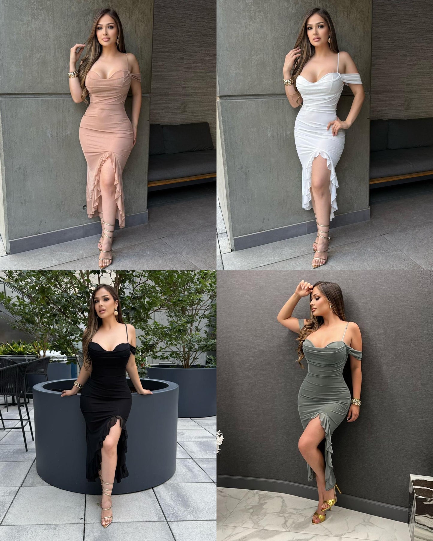 Yanira mesh midi dress