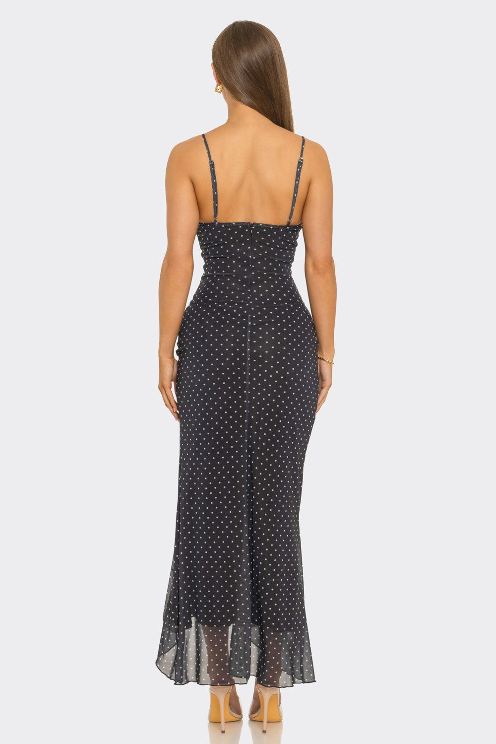 Lourdes dress - Black/White Polka dot