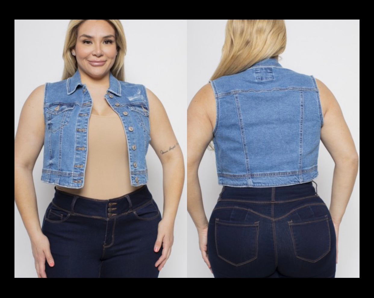 Plus size jean jacket