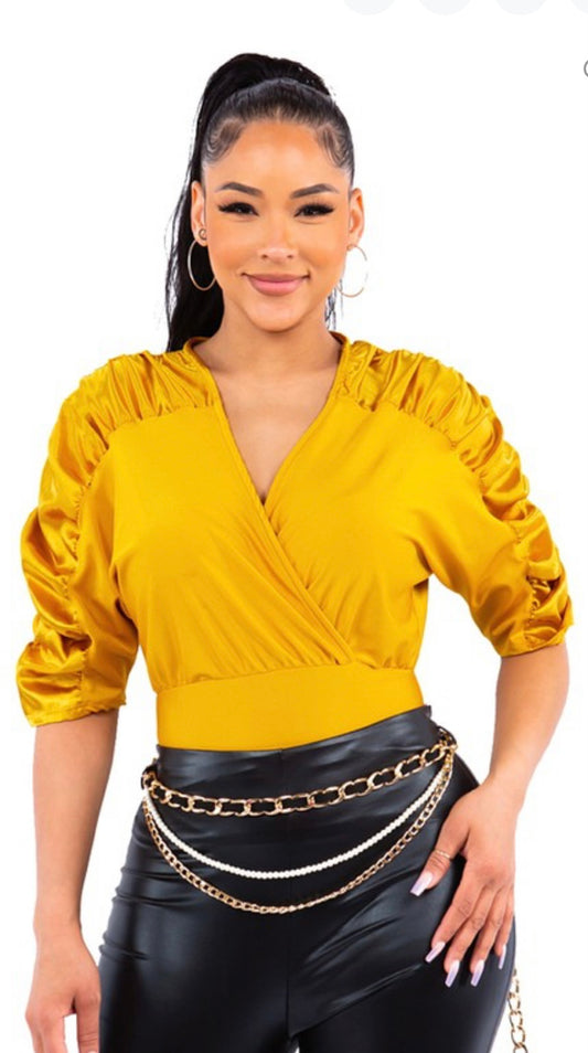 Dahlia top - Mustard